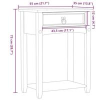 Wandtafel Corona 55x35x73 cm massief grenenhout - thumbnail