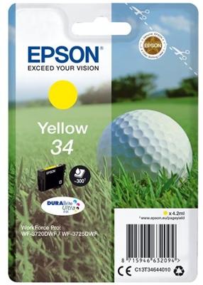 Epson inktcartridge 34, 300 pagina's, OEM C13T34644010, geel Epson inktcartridge 34, 300 pagina's, OEM C13T34644010, geel