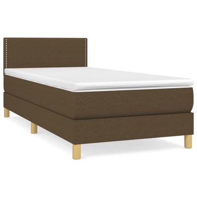 Boxspring met matras stof donkerbruin 200x200 cm