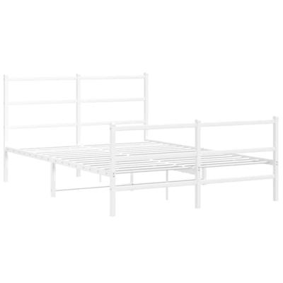 Bedframe met hoofd- en voeteneindemetaal wit 140x190 cm - thumbnail