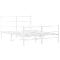 Bedframe met hoofd- en voeteneindemetaal wit 140x190 cm - thumbnail