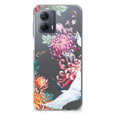 Motorola Moto G53 | TPU Hoesje | Bird Flowers Motorola Moto G53 | TPU Hoesje | Bird Flowers