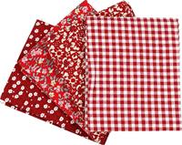 Creativ Company Patchwork stof rood 45x55cm, 4st. - thumbnail