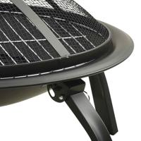 Vuurplaats en barbecue 2-in-1 met pook 56x56x49 cm staal - thumbnail
