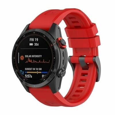 By Qubix - Siliconen sportbandje - Rood - Compatible met Garmin Instinct 3 / Instinct E - 45mm - Compatible Garmin bandje - Bandbreedte: 22mm
