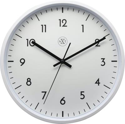 NeXtime NX-7320 Wandklok NXT Diameter 30cm Kunststof Wit, Witte Wijzerplaat NeXtime NX-7320 Wandklok NXT Diameter 30cm Kunststof Wit, Witte Wijzerplaat