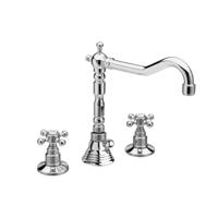 Wastafelmengkraan Retro 3-gats Sapho Antea 2-knop Uitloop Gebogen 17.5 cm Chroom (incl. waste) - thumbnail