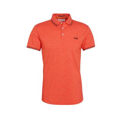 No Excess gemêleerde slim fit polo 192 papaya