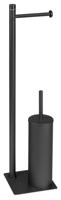 Vrijstaand Closetrol- en Borstelhouder Sapho Trilly Mat Zwart - thumbnail