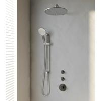 Brushed Edition thermostatische inbouw regendouche SET 22 met 30 cm douchekop en gebogen muurarm en 3-standen handdouche - thumbnail