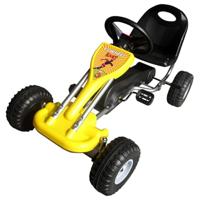 VidaXL Skelter met pedalen geel - thumbnail