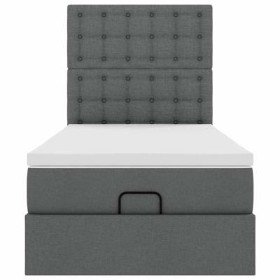 Ottoman bed met matras 80x200cm stof donkergrijs