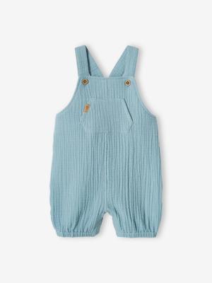 Newborn salopette van gevoerd hydrofiel katoen gebleekt denim