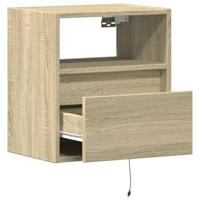 Tv-wandmeubel met LED-verlichting 41x31x45 cm sonoma eikenkleur - thumbnail