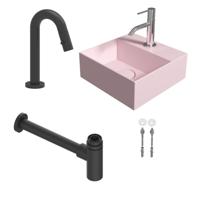 Salenzi Fonteinset Spy 30x30 cm Mat Roze (Keuze uit 8 kranen in 4 kleuren) - thumbnail