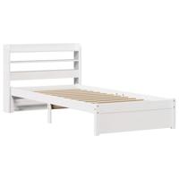 Bedframe met hoofdeinde zonder matras 100x200 cm wit - thumbnail