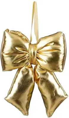 Mica Decorations kunststof kerst ornament strik 15cm goud