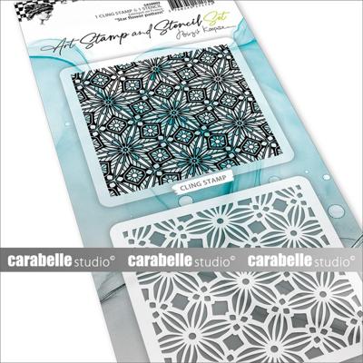 Carabelle Studio • art stamp & stencil set star flower pattern