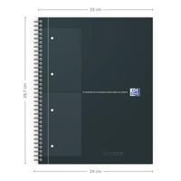Spiraalblok Oxford International Notebook A4+ ruit 5X5mm zwart | 5 stuks - thumbnail