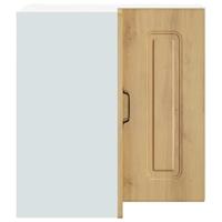 Keukenwandhoekkast Kalmar bewerkt hout artisanaal eikenkleur - thumbnail