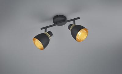 Trio Zwarte plafondlampPunch 2-lichts - R80812032