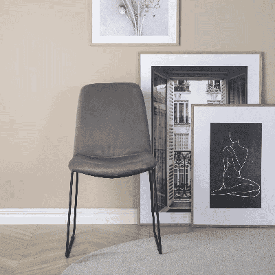 Nohr Eetkamerstoel 'Kandise' Velvet, kleur Grijs