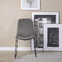 Nohr Eetkamerstoel 'Kandise' Velvet, kleur Grijs - thumbnail