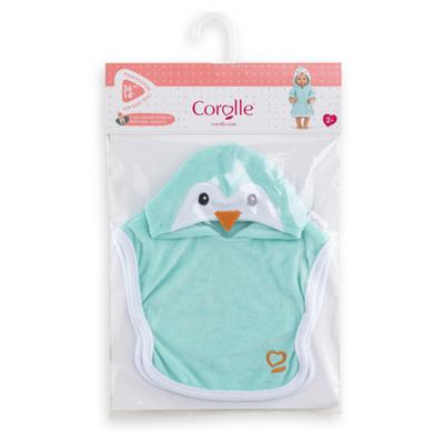 Corolle badcape voor babypop - pinguin, 36cm