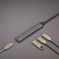 4smarts 456908 interface hub USB 3.2 Gen 1 (3.1 Gen 1) Type-C 5000 Mbit/s Grijs - thumbnail