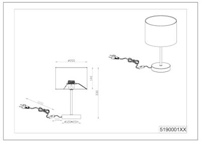 Trio TafellampJulieta fluwele kap - 519000144