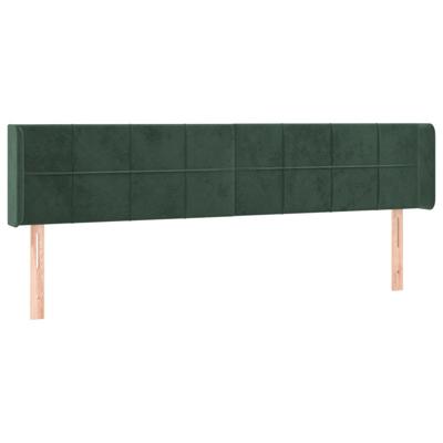 Hoofdbord met randen 163x16x78/88 cm fluweel donkergroen