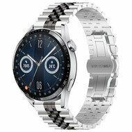 Stalen band - Zilver / zwart - Huawei Watch 4 (pro) / 3 (pro) / Ultimate