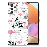 Samsung Galaxy A32 4G | A32 5G Enterprise Editie Dierenprint Telefoonhoesje Flamingo Triangle - thumbnail