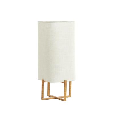 Light & Living TafellampWyn 50,5cm - crème touw met houtlook - 1894284