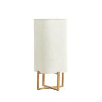 Light & Living TafellampWyn 50,5cm - crème touw met houtlook - 1894284 - thumbnail