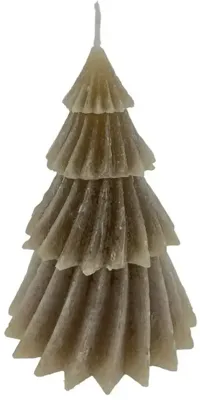 Home Society kaars kerstboom windy 8x11cm taupe 1 stuks