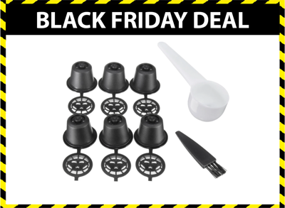 Kitchen & Home Hervulbare Koffiecups 6-pack - Inclusief Schoonmaakborsteltje & Maatcup Kitchen & Home Hervulbare Koffiecups 6-pack - Inclusief Schoonmaakborsteltje & Maatcup