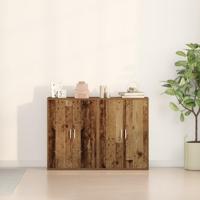 Dressoir met plank met opslag met de deur Oud hout 60 x 31 x 84 cm Bewerkt hout - thumbnail