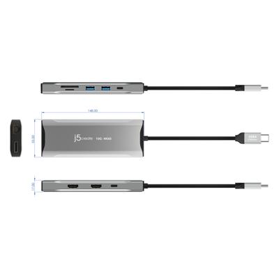 j5create 4K60 Elite USB-C® Triple-Monitor 10Gbps Mini Dock