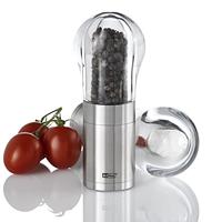 AdHoc Peper of Zoutmolen Eddi - Geborsteld - Rvs/Acrilaat - Ø 6 x 15,5 cm - Zilverkleurig - thumbnail