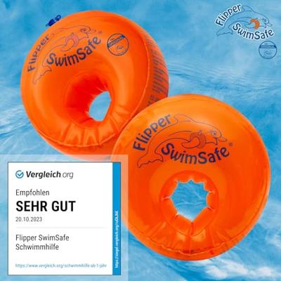 Swimsafe zwemmouwtjes flipper oranje 2 stuks - thumbnail