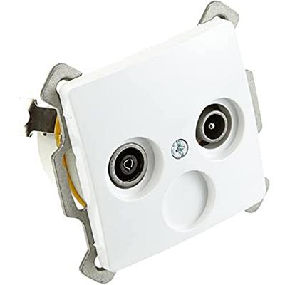 KOPP - Televisie/Radio Contactdoos - Wandcontactdoos Coax - Paris HK05 - Inbouw - Arctic Glans Wit