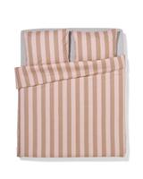 HEMA Dekbedovertrek 240x200/220cm zacht katoen strepen roze (lichtroze) - thumbnail