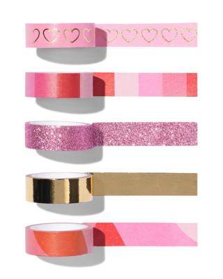 HEMA Washitapes 5m X1,5 Cm Roze - 5 Stuks