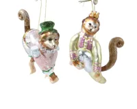 Kersthanger glas aap 5.7x10x13cm - 1 stuk - thumbnail