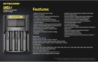 NiteCore UMS4 Batterijlader NiCd, NiMH, Li-ion, Li-poly 10440, 10500, 12500, 12650, 13500, 13650, 14500, 14650, 16340, 16650, 17335, 17355, 17500, 17650, - thumbnail
