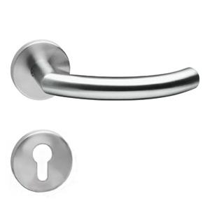 Intersteel Deurkruk Halfrond Hoek 90° op rozet geveerd met profielcilinderrozetten ATP - RVS Intersteel Deurkruk Halfrond Hoek 90° op rozet geveerd met profielcilinderrozetten ATP - RVS