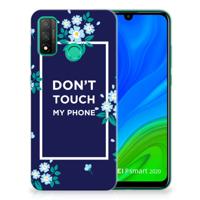 Huawei P Smart 2020 Silicone-hoesje Flowers Blue DTMP - thumbnail