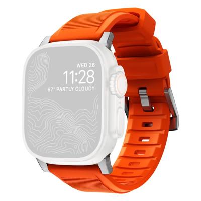 Nomad Rugged bandje / zilveren hardware (45-49mm) - Ultra Orange