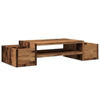 VidaXL Monitorstandaard met opbergruimte 70x27x15 cm hout oud hout - thumbnail